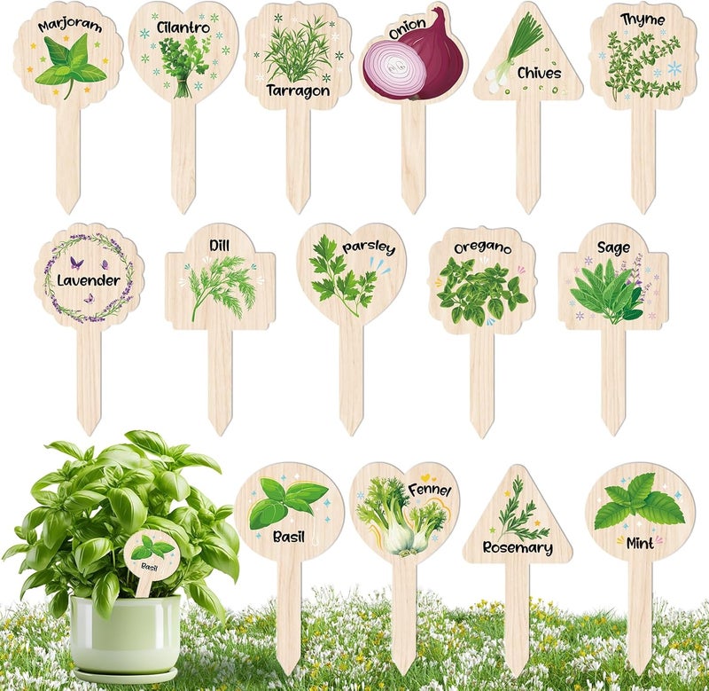 JUYRLE Plant Label Signs- 15PACK Herb Garden Markers, Plant Labels for Outdoor Garden Waterproof, Plant Tags with Names, Indoor Patio Tags for Succulent Flowers Greenery Seedling - Image 1